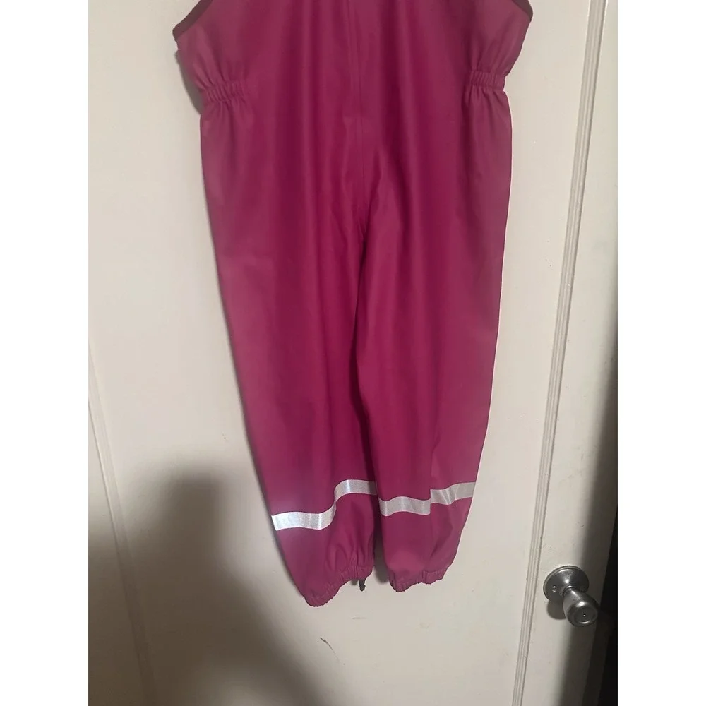 HELLY HANSEN Pink Bib Pants Yellow Straps Top Youth Size 104/4 Girls